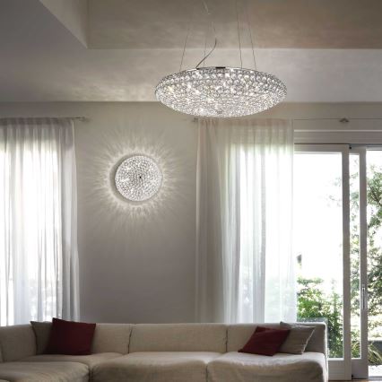 Ideal Lux - LED kristalni luster na sajli KING 12xG9/3W/230V prečnik 65 cm sjajni hrom