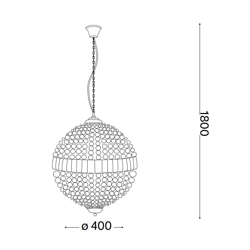 Ideal Lux - LED kristalni luster na lancu LUXOR 6xG9/3W/230V prečnik 40 cm proziran