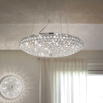 Ideal Lux - LED kristalni luster na sajli KING 12xG9/3W/230V prečnik 65 cm sjajni hrom