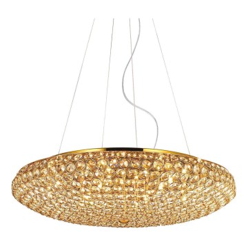 Ideal Lux - LED kristalni luster na sajli KING 12xG9/3W/230V prečnik 65 cm zlatna