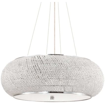 Ideal Lux - LED kristalni luster PASHA na sajli, 14xE14/40W/230V, fi 65 cm, sjajni hrom