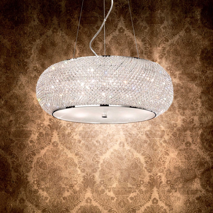 Ideal Lux - LED kristalni luster PASHA na sajli, 14xE14/40W/230V, fi 65 cm, sjajni hrom