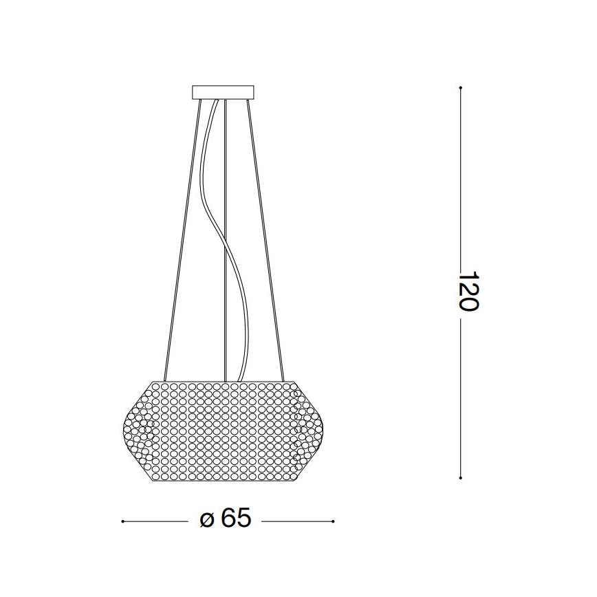 Ideal Lux - LED kristalni luster PASHA na sajli, 14xE14/40W/230V, fi 65 cm, sjajni hrom