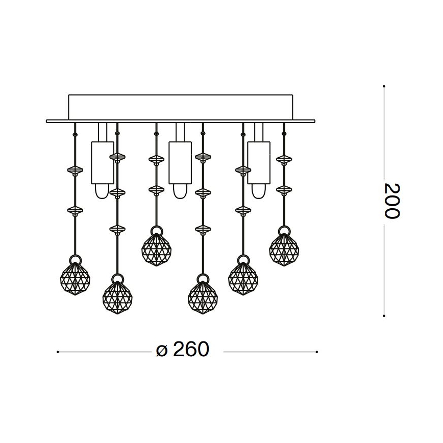 Ideal Lux - LED plafonsko svetlo MOONLIGHT sa kristalima 5xG9/3W/230V prečnik 26 cm sjajni hrom