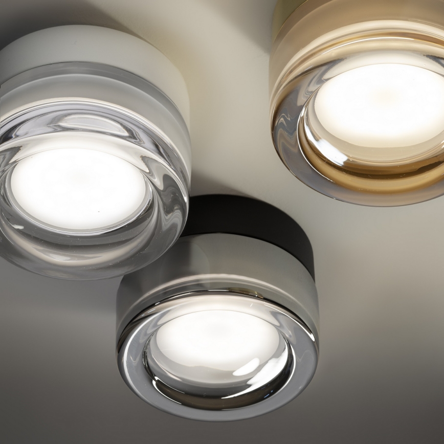 Ideal Lux - LED kupatilsko plafonsko svetlo LOLLY 1xGX53/9W/230V pr. 10,5 cm IP44 crna/dimljeno-crna