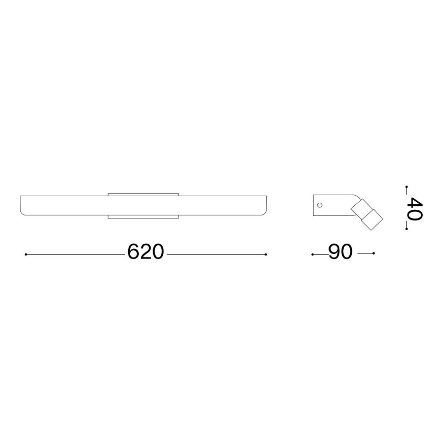 Ideal Lux - LED osvetljenje za kupatilsko ogledalo RIFLESSO LED/16W/230V 62 cm CRI 90 IP54 sjajni hrom