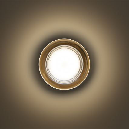 Ideal Lux - LED plafonsko svetlo za kupatilo LOLLY 1xGX53/9W/230V Ø 10,5 cm IP44 zlatna/dimljena bež