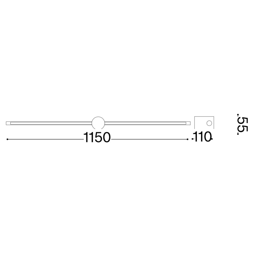 Ideal Lux - LED lampa za slike FILO LED/16W/230V 115 cm CRI 90 crna