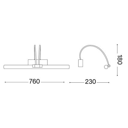 Ideal Lux - LED lampa za sliku BOW LED/8W/230V sjajni hrom