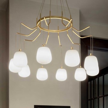 Ideal Lux - LED luster KAROUSEL na sajli, 10xG9/3W/230V, prečnik 82,5 cm, mesing