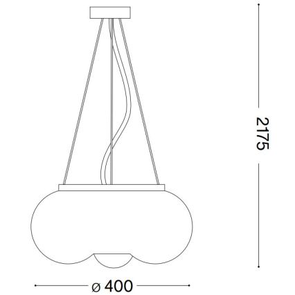 Ideal Lux - LED luster na sajli ARIZONA 3xGX53/9W/230V, prečnik 40 cm, bela
