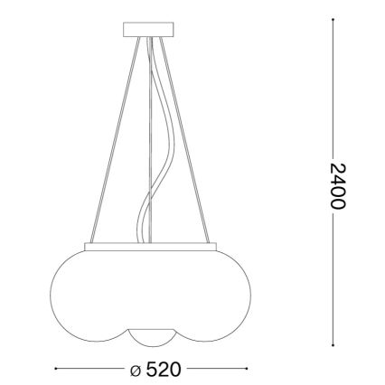 Ideal Lux - LED luster na sajli ARIZONA 5xGX53/9W/230V, prečnik 52 cm, bela