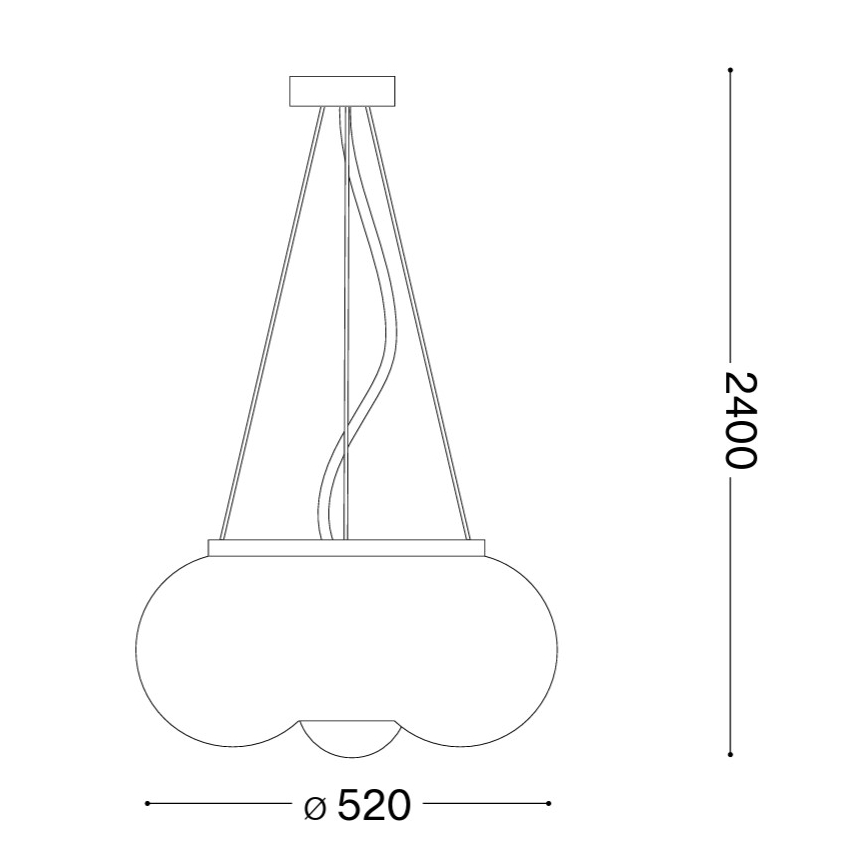 Ideal Lux - LED luster na sajli ARIZONA 5xGX53/9W/230V, prečnik 52 cm, bela