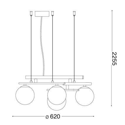 Ideal Lux - LED luster na sajli ATLAS 4xG9/3W/230V zlatna