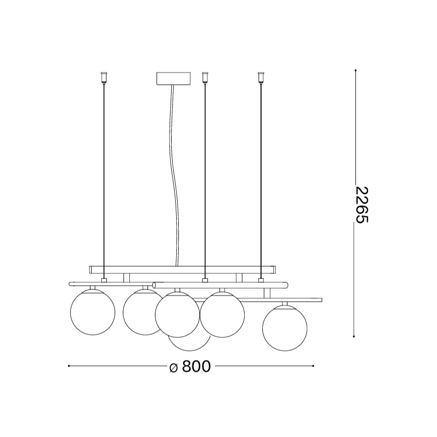 Ideal Lux - LED luster na sajli ATLAS 6xG9/3W/230V crna