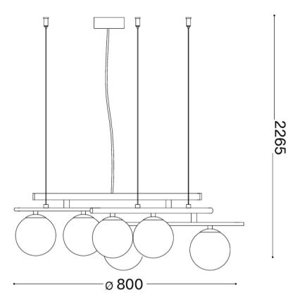 Ideal Lux - LED luster na sajli ATLAS 6xG9/3W/230V zlatni