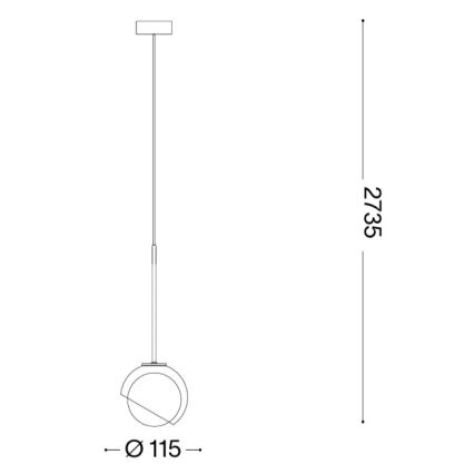 Ideal Lux - LED luster na sajli BLOOM 1xG9/3W/230V prečnik 11,5 cm zlatna/zadimljena bež