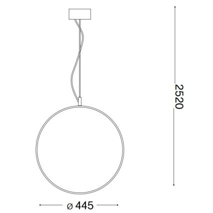 Ideal Lux - LED luster na sajli CIRCUS LED/29W/230V prečnik 44 cm CRI 90 crna