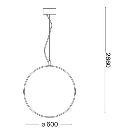 Ideal Lux - LED luster na sajli CIRCUS LED/33W/230V prečnik 60 cm CRI 90 crna