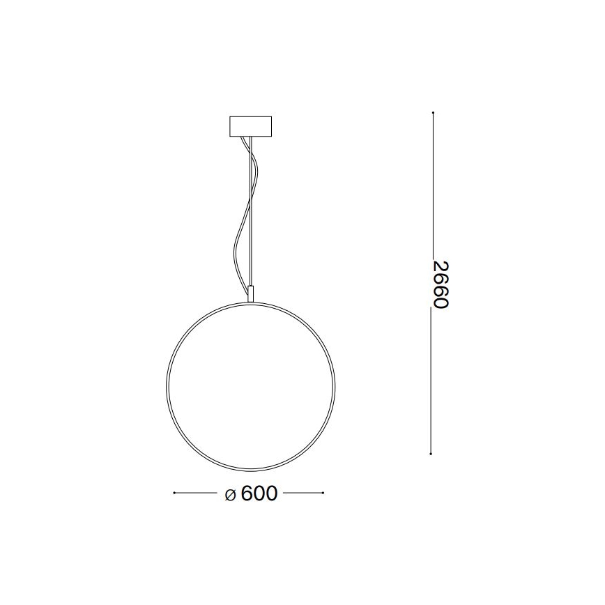 Ideal Lux - LED luster na sajli CIRCUS LED/33W/230V prečnik 60 cm CRI 90 crna