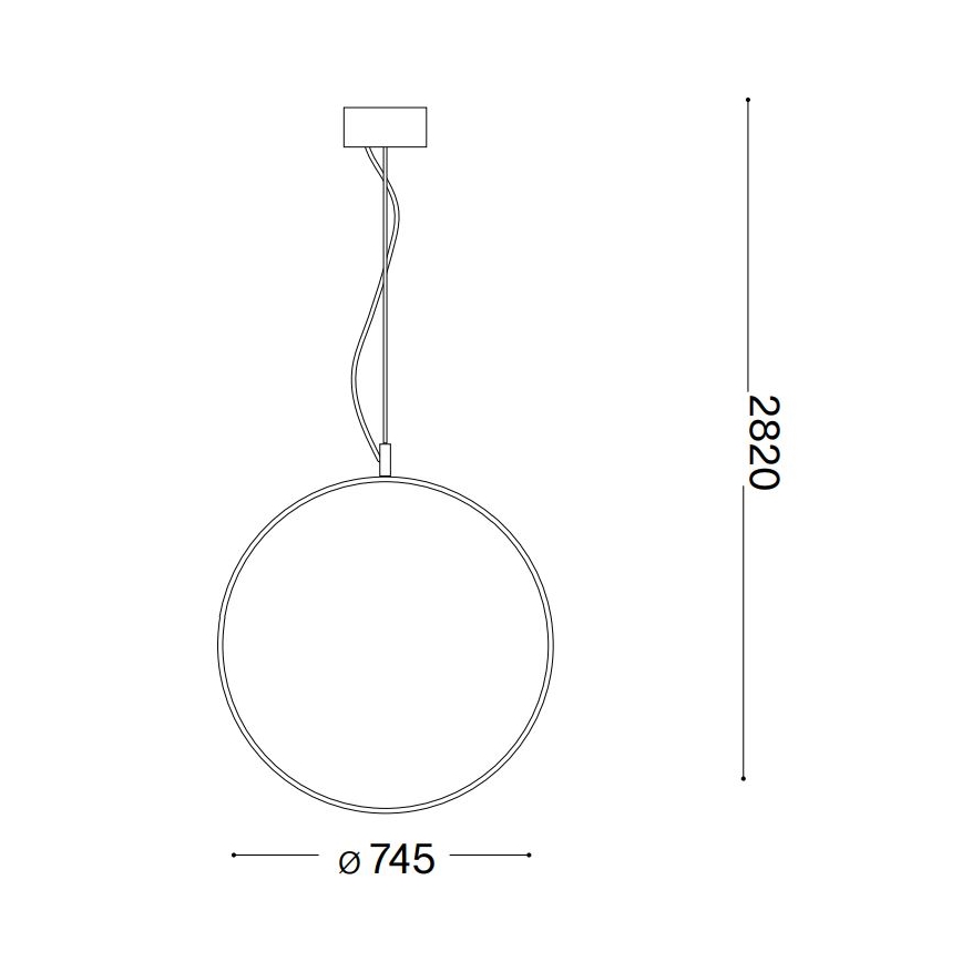 Ideal Lux - LED luster na sajli CIRCUS LED/36W/230V, prečnika 74,5 cm, CRI 90, crna