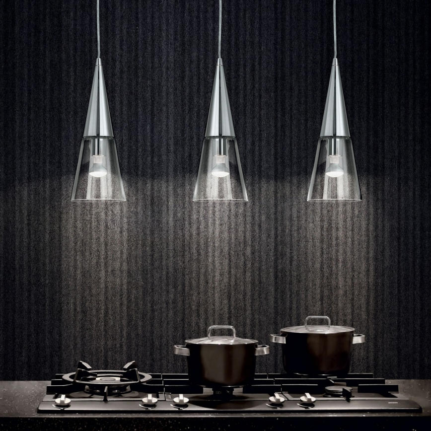 Ideal Lux - LED luster na sajli CONO, 1xGU10/7W/230V, prečnik 15 cm, CRI 90, sjajni hrom