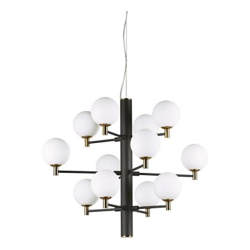Ideal Lux - LED luster na sajli COPERNICO 12xG9/3W/230V prečnik 71 cm crna