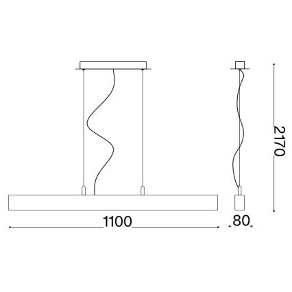 Ideal Lux - LED luster na sajli CRAFT LED/32W/230V CRI 90 buk