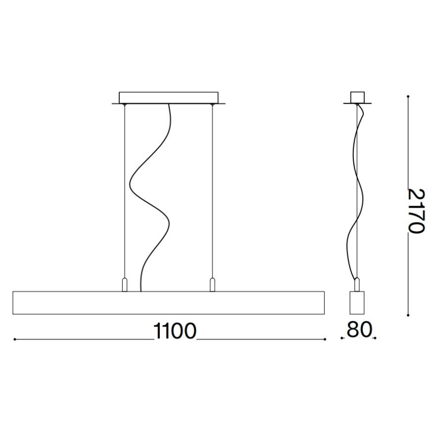 Ideal Lux - LED luster na sajli CRAFT LED/32W/230V CRI 90 buk