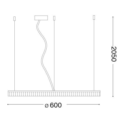 Ideal Lux - LED luster na sajli CROWN LED/30W/230V 3000K prečnik 60 cm CRI 90 mesing