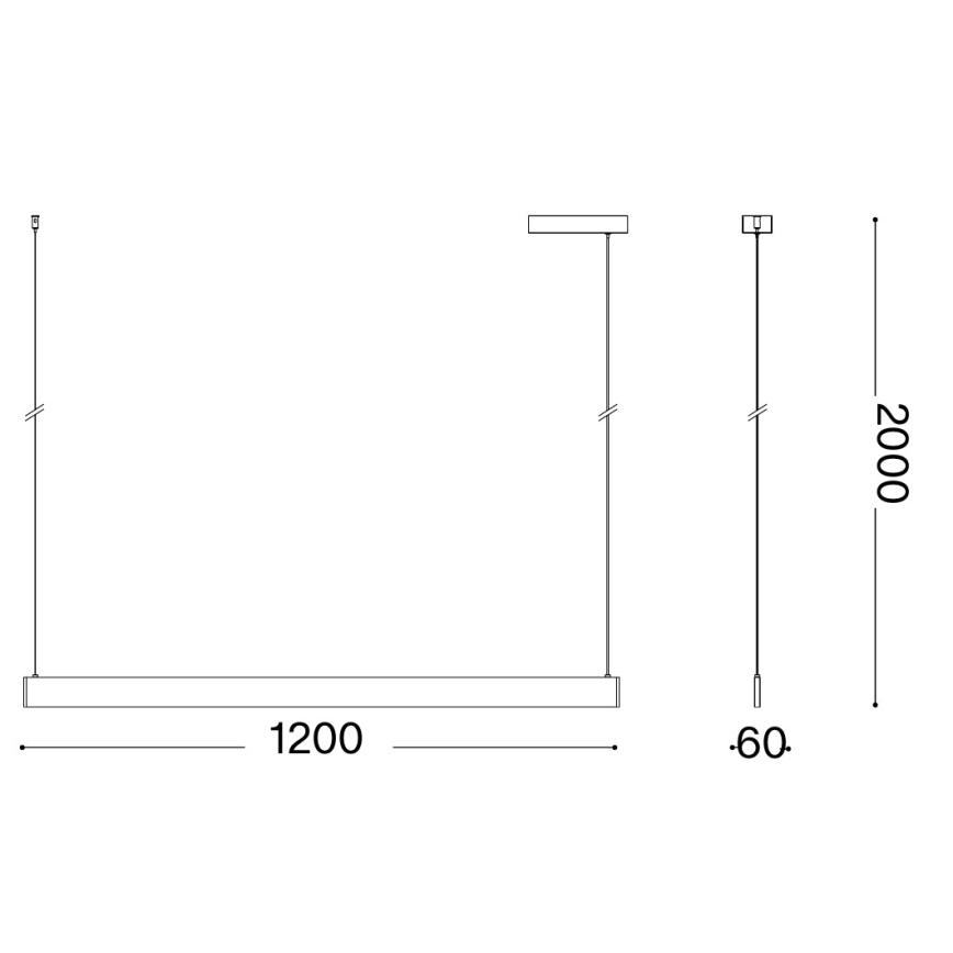 Ideal Lux - LED luster na sajli DESK ACCENT LED/36W/230V CRI 90 120 cm bela