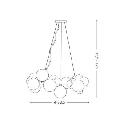Ideal Lux - LED luster na sajli DNA 25xG9/3,2W/230V