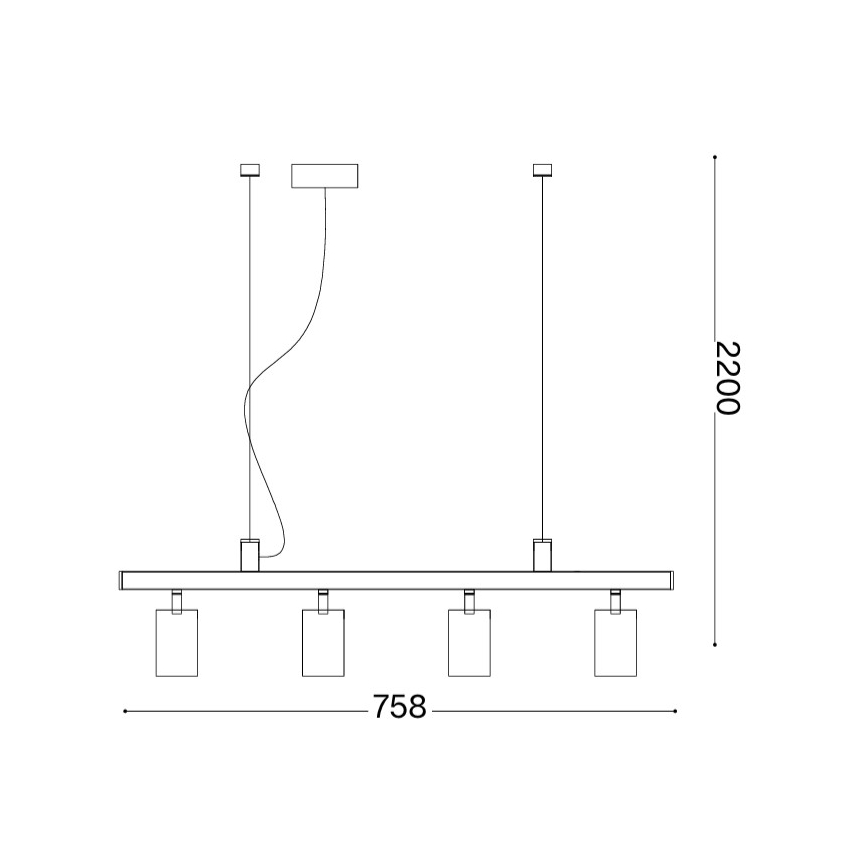 Ideal Lux - LED luster na sajli DYNAMITE 4xGU10/7W/230V CRI 90 bela