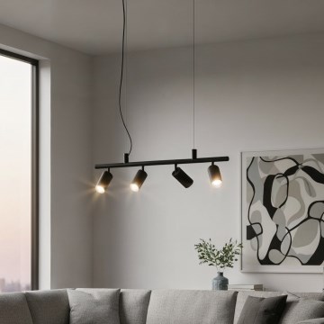 Ideal Lux - LED luster na sajli DYNAMITE 4xGU10/7W/230V CRI 90 crna