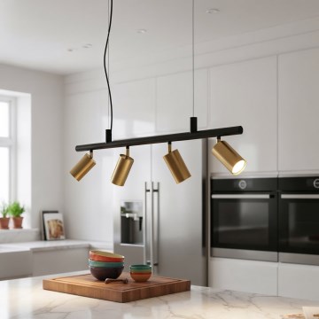 Ideal Lux - LED luster na sajli DYNAMITE 4xGU10/7W/230V CRI 90 crna/mesing