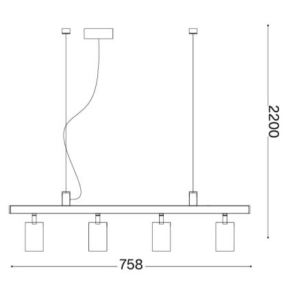 Ideal Lux - LED luster na sajli DYNAMITE 4xGU10/7W/230V CRI 90 mesing