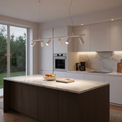 Ideal Lux - LED luster na sajli DYNAMITE 6xGU10/7W/230V CRI 90 bela