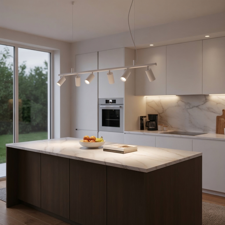 Ideal Lux - LED luster na sajli DYNAMITE 6xGU10/7W/230V CRI 90 bela