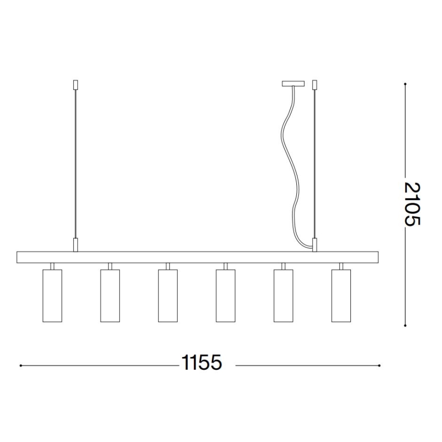 Ideal Lux - LED luster na sajli DYNAMITE 6xGU10/7W/230V CRI 90 bela
