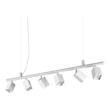 Ideal Lux - LED luster na sajli DYNAMITE 6xGU10/7W/230V CRI 90 bela