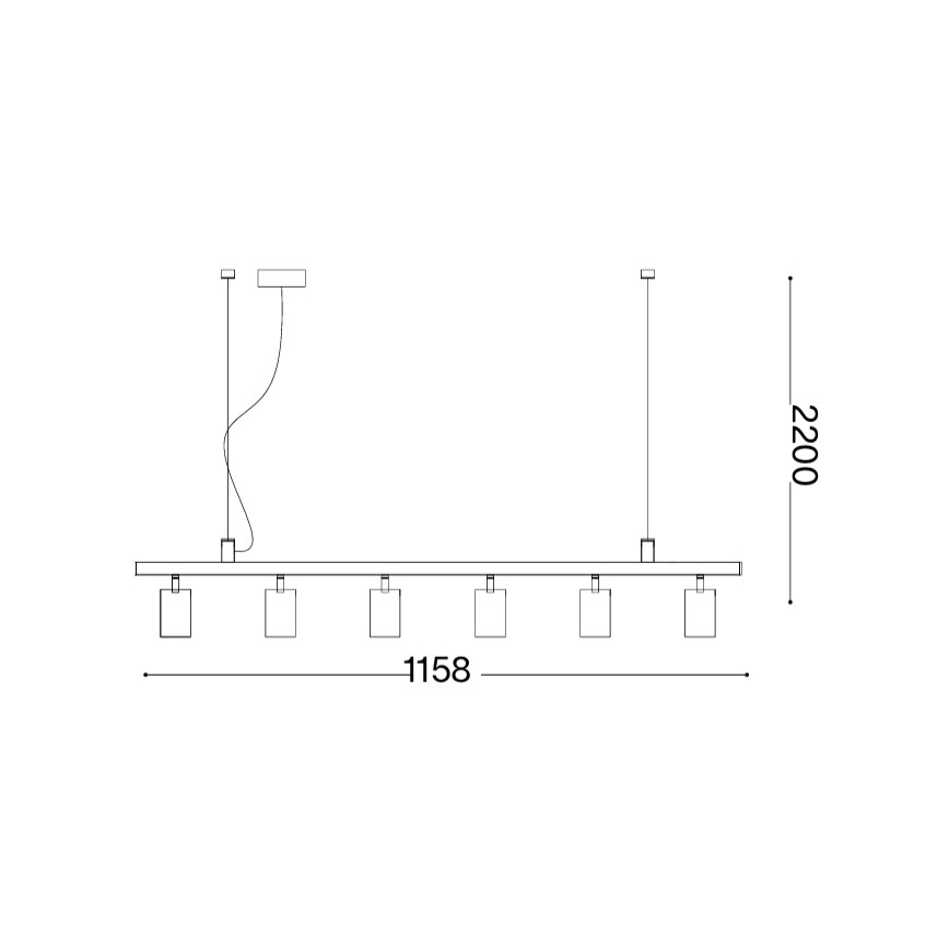 Ideal Lux - LED luster na sajli DYNAMITE 6xGU10/7W/230V CRI 90 bela