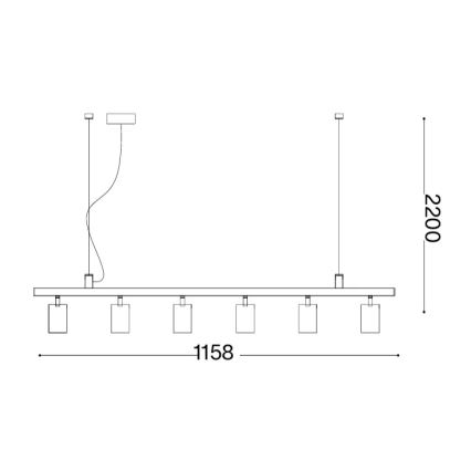 Ideal Lux - LED luster na sajli DYNAMITE 6xGU10/7W/230V CRI 90 mesing