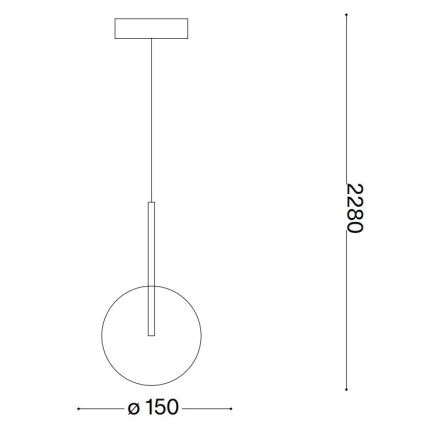 Ideal Lux - LED luster na sajli EQUINOXE 1xG4/2W/230V prečnik 15 cm mesing/dimljeno staklo