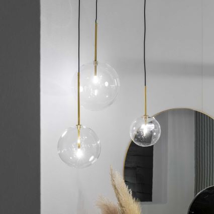 Ideal Lux - LED luster na sajli EQUINOXE 1xG4/2W/230V prečnik 15 cm mesing/proziran