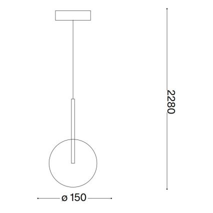 Ideal Lux - LED luster na sajli EQUINOXE 1xG4/2W/230V prečnik 15 cm mesing/proziran