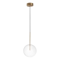 Ideal Lux - LED luster na sajli EQUINOXE 1xG4/2W/230V prečnik 20 cm mesing/prozirno