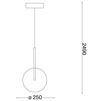 Ideal Lux - LED luster na sajli EQUINOXE 1xG4/2W/230V prečnik 25 cm mesing/prozirno