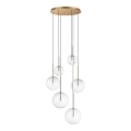 Ideal Lux - LED luster na sajli EQUINOXE 6xG4/2W/230V prečnik 65 cm mesing/proziran