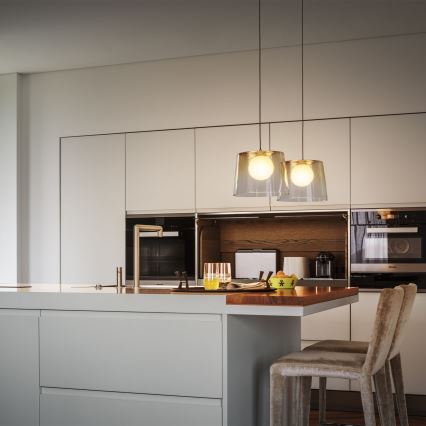 Ideal Lux - LED luster na sajli FADE 1xG9/3W/230V prečnik 27,3 cm zlatna/dimljena