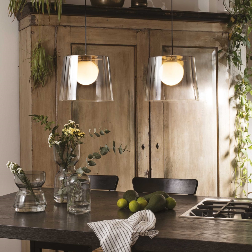 Ideal Lux - LED luster na sajli FADE 1xG9/3W/230V prečnik 27,3 cm zlatna/dimljena